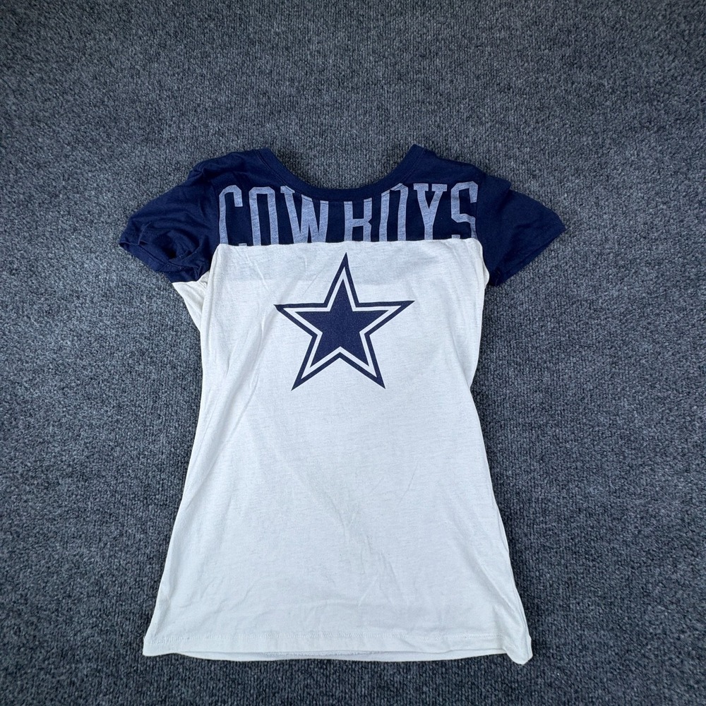 Nike Dallas Cowboys Football NFL T Shirt Women Small White Navy Star Logo Cotton